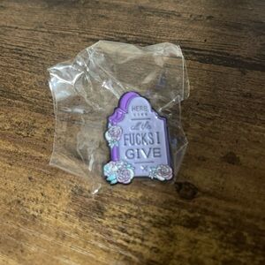 Purple Tombstone Enamel Pin